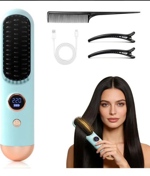 Cepillo Alisador Inalámbrico, Premium 9 niveles